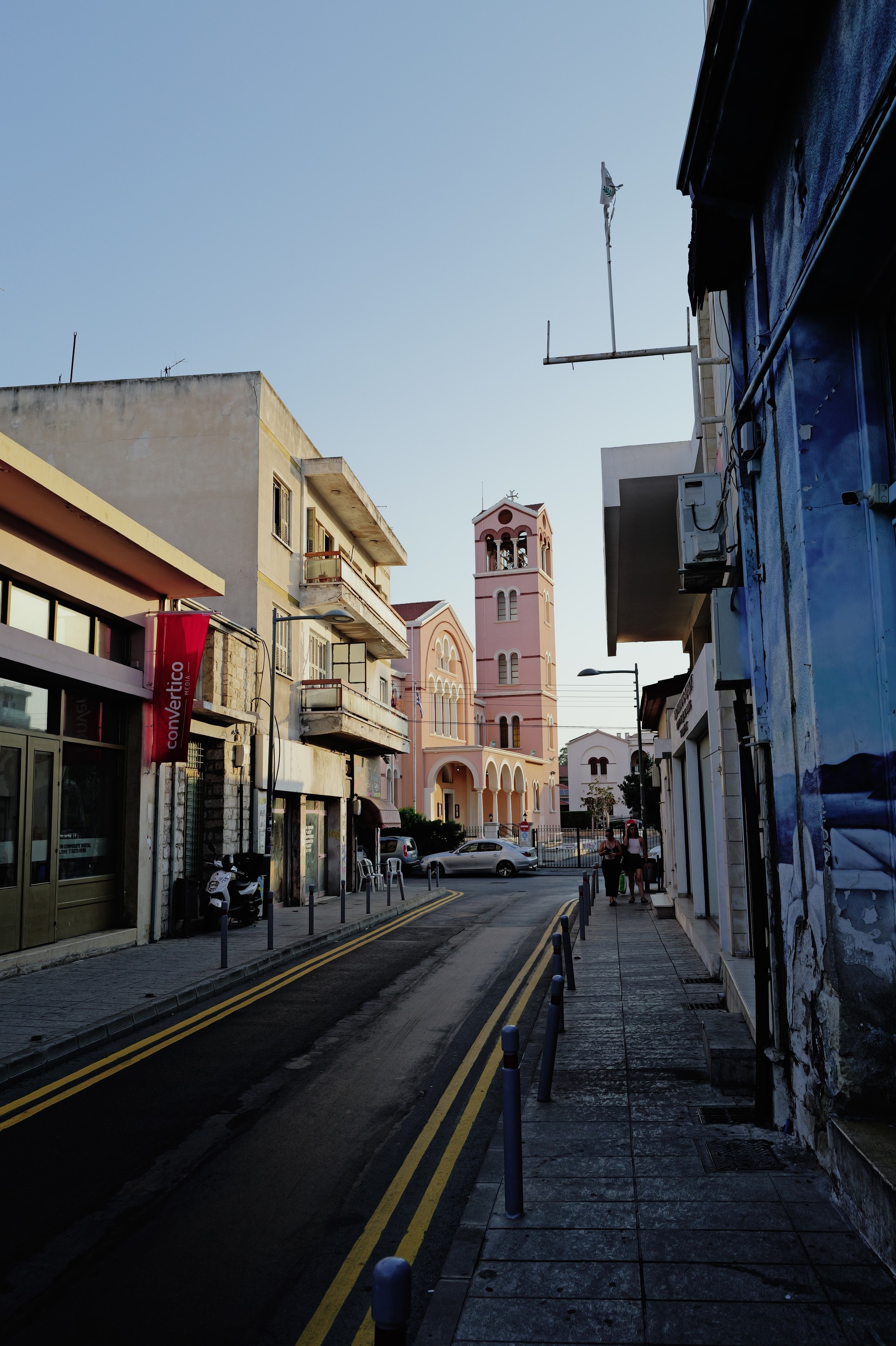 Pink Church at Golden Hour