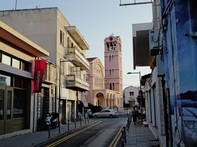 Pink Church at Golden Hour